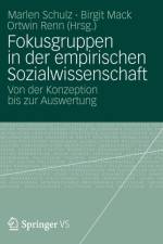 Fokusgruppen in Der Empirischen Sozialwissenschaft