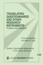 Translating Questionnaires and Other Research Instruments af Orlando Behling