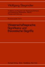 Wissenschaftssprache, Signifikanz Und Theoretische Begriffe af W. Stegmuller