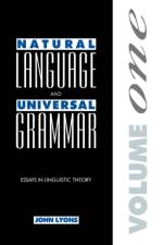 Natural Language and Universal Grammar: Volume 1 af John (Trinity Hall Lyons