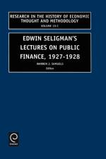 Edwin Seligman's Lectures on Public Finance, 1927/1928