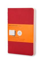 Moleskine Ruled Cahier - Red Cover (3 Set)