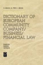 Elsevier's Dictionary of European Community Company/Business/Financial Law af H.K. Bock