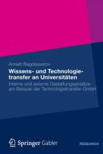 Wissens- Und Technologietransfer an Universitaten af Annett Bagdassarov