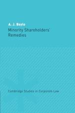 Minority Shareholders' Remedies af A. J. (University of London) Boyle