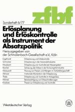 Erloesplanung Und Erloeskontrolle ALS Instrument Der Absatzpolitik af Schmalenbach-Gesellschaft