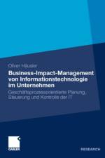 Business-Impact-Management von Informationstechnologie im Unternehmen af Hausler Oliver