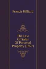 Law Of Sales Of Personal Property