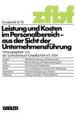 Leistung Und Kosten Im Personalbereich af Schmalenbach-Gesellschaft