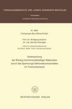 Untersuchung der Bindung Hochtonerdehaltiger Materialien durch Das Spannungs-Deformationsverhalten im Torsionsversuch af Wolfgang Kronert