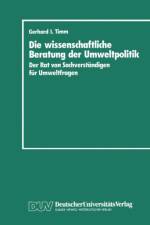 Die Wissenschaftliche Beratung Der Umweltpolitik af Gerhard I. Timm