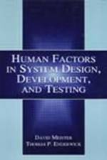 Human Factors in System Design, Development, and Testing af David Meister