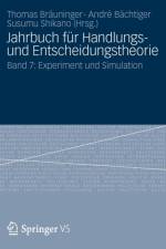 Jahrbuch Fur Handlungs- Und Entscheidungstheorie