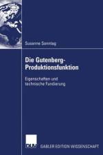 Die Gutenberg-Produktionsfunktion af Susanne Sonntag