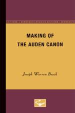 Making of the Auden canon af Joseph Warren Beach