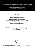 Ergebnisse Psychologischer Untersuchungen Am Unfallort af Udo Undeutsch