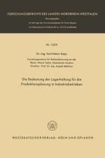 Bedeutung Der Lagerhaltung Fur Die Produktionsplanung in Industriebetrieben af Karl-Heinz Kaps