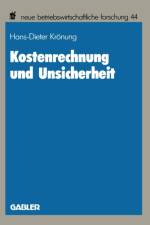 Kostenrechnung Und Unsicherheit af Hans-Dieter Kroenung