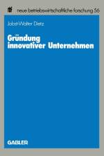 Grundung Innovativer Unternehmen af Jobst-Walter Dietz