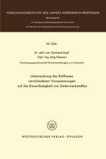 Untersuchung Des Einflusses Verschiedener Vorspannungen Auf Die Dauerfestigkeit Von Sinterwerkstoffen af Gerhard Zapf
