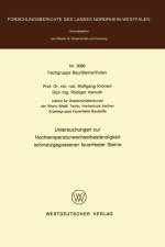 Untersuchungen Zur Hochtemperatur- Wechselbestandigkeit Schmelzgegossener Feuerfester Steine af Wolfgang Kroenert