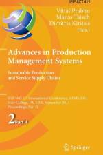 Advances in Production Management Systems. Sustainable Production and Service Supply Chains
