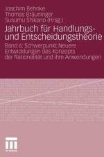 Jahrbuch Fur Handlungs- Und Entscheidungstheorie