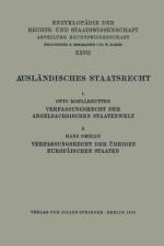 Auslandisches Staatsrecht af Otto Koellreutter