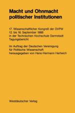 Macht Und Ohnmacht Politischer Institutionen af NA Hartwich