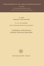 Kristallisation Und Entmischung Amorpher Germanium-Legierungen af Uwe Koester