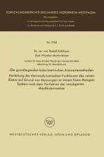 Die Grundlegenden Kalorimetrischen Auswertemethoden af Rudolf Kohlhaas
