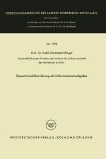 Exportmarktforschung ALS Informationsaufgabe af Karl Robert Ringel