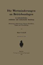 Die Wertminderungen an Betriebsanlagen af Emil Schiff