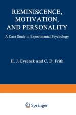 Reminiscence, Motivation, and Personality af Hans Eysenck