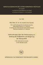 Untersuchungen UEber Den Mischvorgang Zur Senkung Des Kalkbedarfs Und Steigerung Der Steinqualitat af Joachim Ernst Quincke