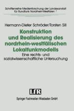 Konstruktion Und Realisierung Des Nordrhein-Westfalischen Lokalfunkmodells af Hermann-Dieter Schroeder