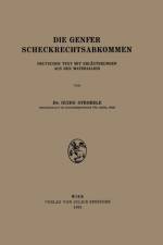 Die Genfer Scheckrechtsabkommen af NA Strobele