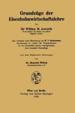 Grundzuge Der Eisenbahnwirtschaftslehre af William M Acworth