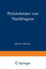 Preistoleranz Von Nachfragern af Martin Wricke