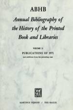 Annual Bibliography of the History of the Printed Book and Libraries