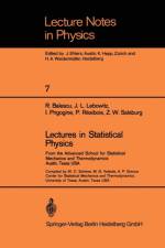 Lectures in Statistical Physics af Z. Salsburg