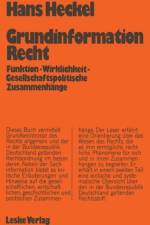 Grundinformation Recht af Hans Heckel