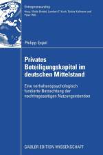 Privates Beteiligungskapital Im Deutschen Mittelstand af Philipp Espel