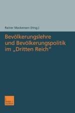Bevoelkerungslehre Und Bevoelkerungspolitik Im 