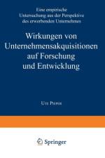 Wirkungen Von Unternehmensakquisitionen Auf Forschung Und Entwicklung