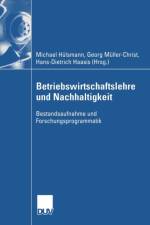 Betriebswirtschaftslehre Und Nachhaltigkeit
