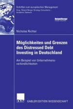 Moeglichkeiten Und Grenzen Des Distressed Debt Investing in Deutschland af Nicholas Richter