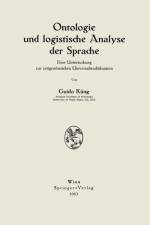Ontologie Und Logistische Analyse Der Sprache af Guido Kung
