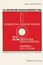 23. Deutscher Soziologentag 1986 af Jurgen Friedrichs