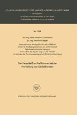 Der Verschleiss an Pressformen Bei Der Herstellung Von Schleifkoerpern af Hans-Joachim Crasemann